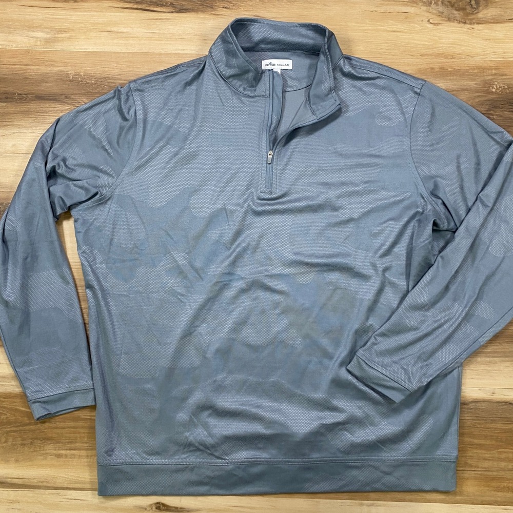 Peter Millar Crown Sport Men's XL Perth Camo Performance Jacquard Quarter-Zip